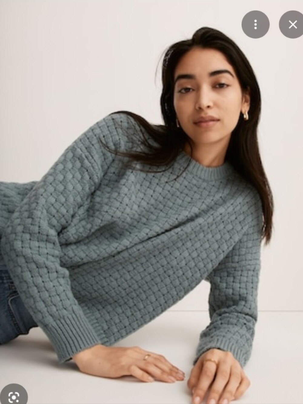 Madewell Basketweave Stitch Sweater Cotton Blend